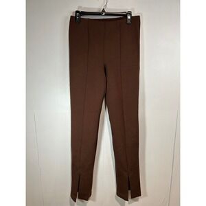 Emory‎ Park Women Brown Slim Fit Split Hem Pull On Pants Size Lage